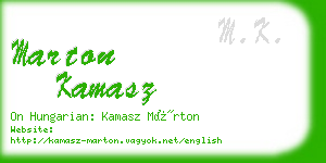 marton kamasz business card